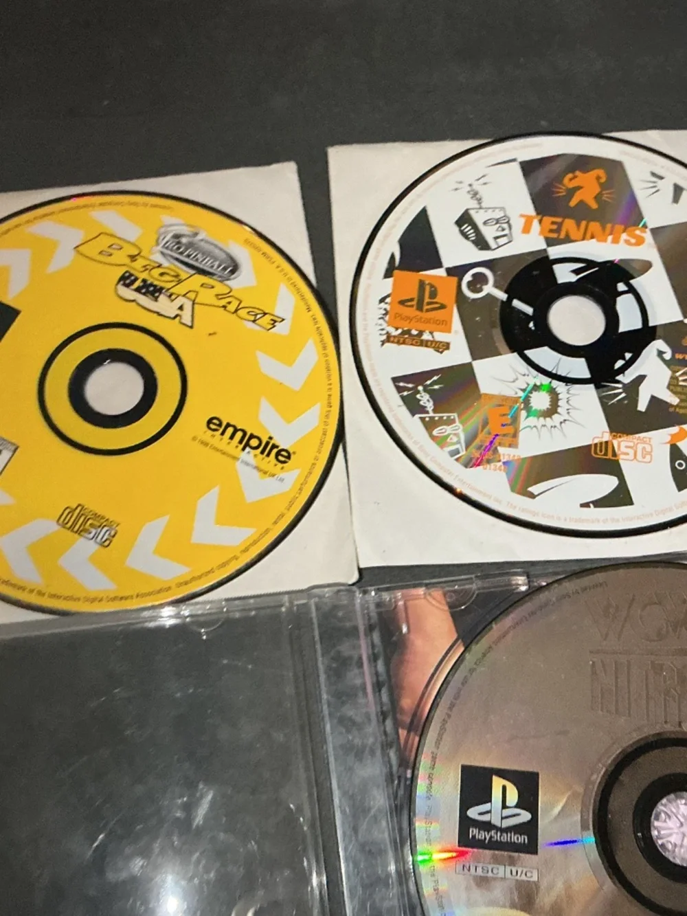 WCW Nitro & Tennis and pinball Big Race USA for Sony PlayStation one PS1